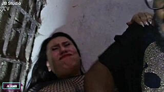 Chubby Brazilian begs full fist deep in her big clit pussy