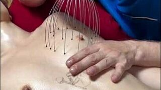 19 year old pornstar's tantric massage teases oiled petite curves