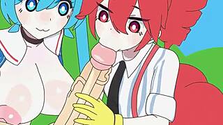 i can't get enough of teto and miku's wild threesome action