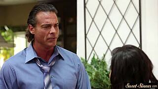 sweet stepdaughter seduced then jizzed across her tits