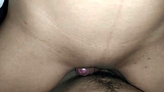 skinny brunette takes cock deep in tight pussy homemade