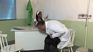 Doctor rams nurse ass bent over doggystyle in hospital anal frenzy