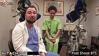 nurse sandra chappelle straps down freshman for hitachi vibrator orgasm backstage in hospital