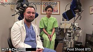 nurse sandra chappelle straps down freshman for hitachi vibrator orgasm backstage in hospital