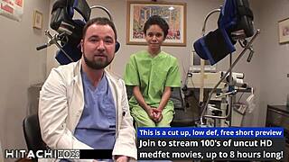 nurse sandra chappelle straps down freshman for hitachi vibrator orgasm backstage in hospital