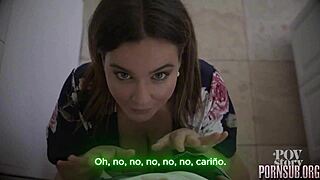 good boy sneaks in seduces latina milf BIG TITS bounce as she rides to creampie TABOO end