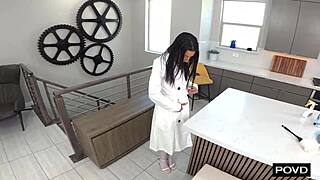 French Maid Sucks and Fucks Cock Clean