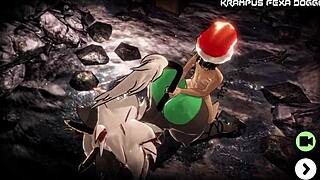 Krampus Pounds Her Bent Over in Brutal Doggystyle Pounding Action