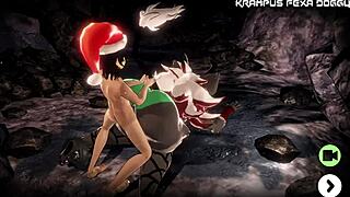 Krampus Pounds Her Bent Over in Brutal Doggystyle Pounding Action