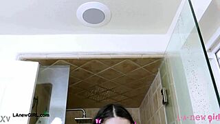 Cute Long Hair Brunette Shower Tease Daddy Interview Casting