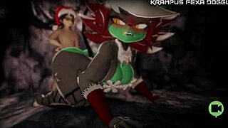 Krampus Pounds Her Bent Over in Brutal Doggystyle Pounding Action