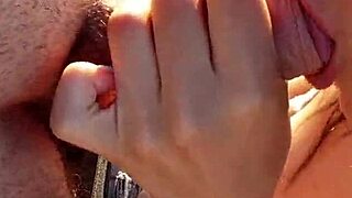 stepsister sucks monster cock deep outdoors public morning then swallows cumshot