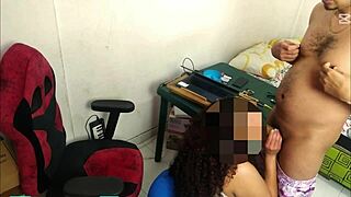 damn, this curly-haired big ass brunette gets railed hard right in her own office