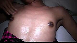 Shemale Jusmin's Shocking First Bareback Blowjob and Facial Cumshot Exposed