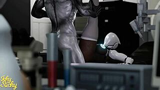 Ever seen a huge ass robot slammed by a monster alien cock?