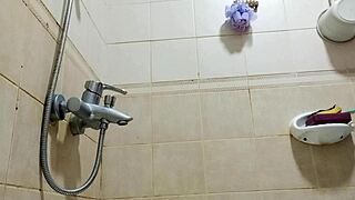 chubby filipina bbw soaping her huge tits in steamy shower play!!