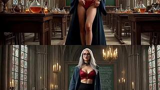 arcadia academy music video sfw and nsfw side-by-side all ai generated women