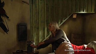 Blonde Lesbian Slave Bent Over Big Ass for Intense Spanking and Bondage Domination