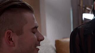 naughty america's reagan foxx dresses in lingerie as stepmom and sucks big cock before pussy fuck