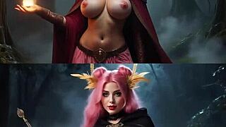 arcadia academy music video sfw and nsfw side-by-side all ai generated women