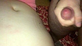 Cumming All Over His Fat Princess Belly And Cock!