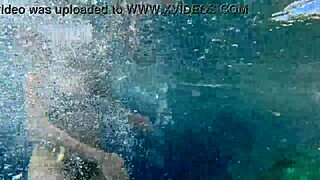 steamy underwater play with busty milf by the pool