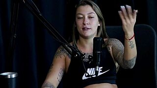 She explained her name, stroked his cock, planned eurotrip, then group fucked with Elisa Sanches in sheer red