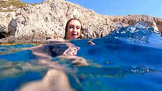 steamy underwater play with busty milf by the pool