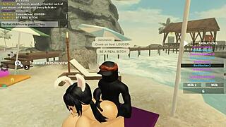 roblox slut rides monster bbc bareback shaking ass in deep doggystyle