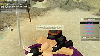 roblox slut rides monster bbc bareback shaking ass in deep doggystyle