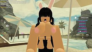 roblox slut rides monster bbc bareback shaking ass in deep doggystyle