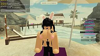 roblox slut rides monster bbc bareback shaking ass in deep doggystyle