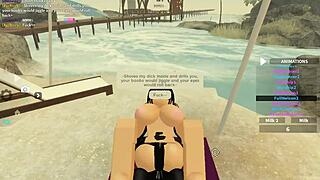 roblox slut rides monster bbc bareback shaking ass in deep doggystyle