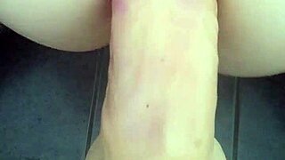 amateur shoves huge dildo deep into tight asshole stretching wide