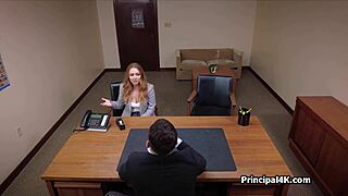 i'm moaning on the principal's monster cock while calling home during hardcore fuck