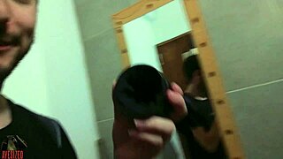 guy sneaks homemade fleshlight play at work desk