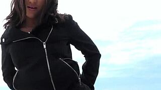 Spanish Bunny Deepthroats Cumshot Near Beach