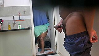 Maid Rasiya Shocked as I Flash My Throbbing Cock Teasing Her