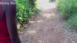 skinny african legs spread wide for domination sex in the forest