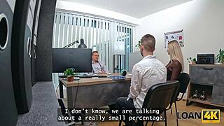 desperate loan seekers watch wife surrender pussy to manager on spot