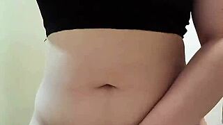 nicole's plump ass sways teasingly in the bathroom mirror glow