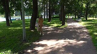 we flash cute blonde tits and ass risky in st petersburg public streets