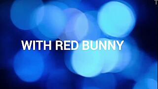 red bunny gets sensual oiled massage tease turning into wet play