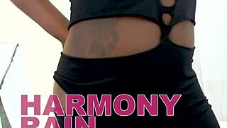 I crave that huge black cock as Harmony Rose ebony coed in intense POV blowjob cum swallow