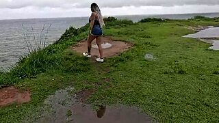We do a public threesome me eating friend's pussy while nicoly milks the guy.