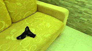 italian amateur strokes massive cock up close with loud moans and huge cumshot on piano