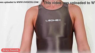 jeny smith teases in sneakers and swimsuit for interactive home stay stripping naked