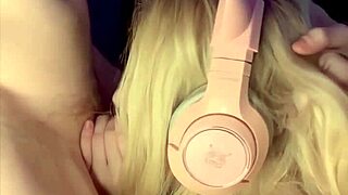 desk pet blonde drops to knees slurping monster cock anytime i sit down sloppy deep