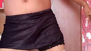 sexy nylon dance in pink glitter thong
