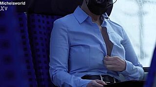slave wife goes braless with downblouse flashing her saggy tits in public as submissive secretary